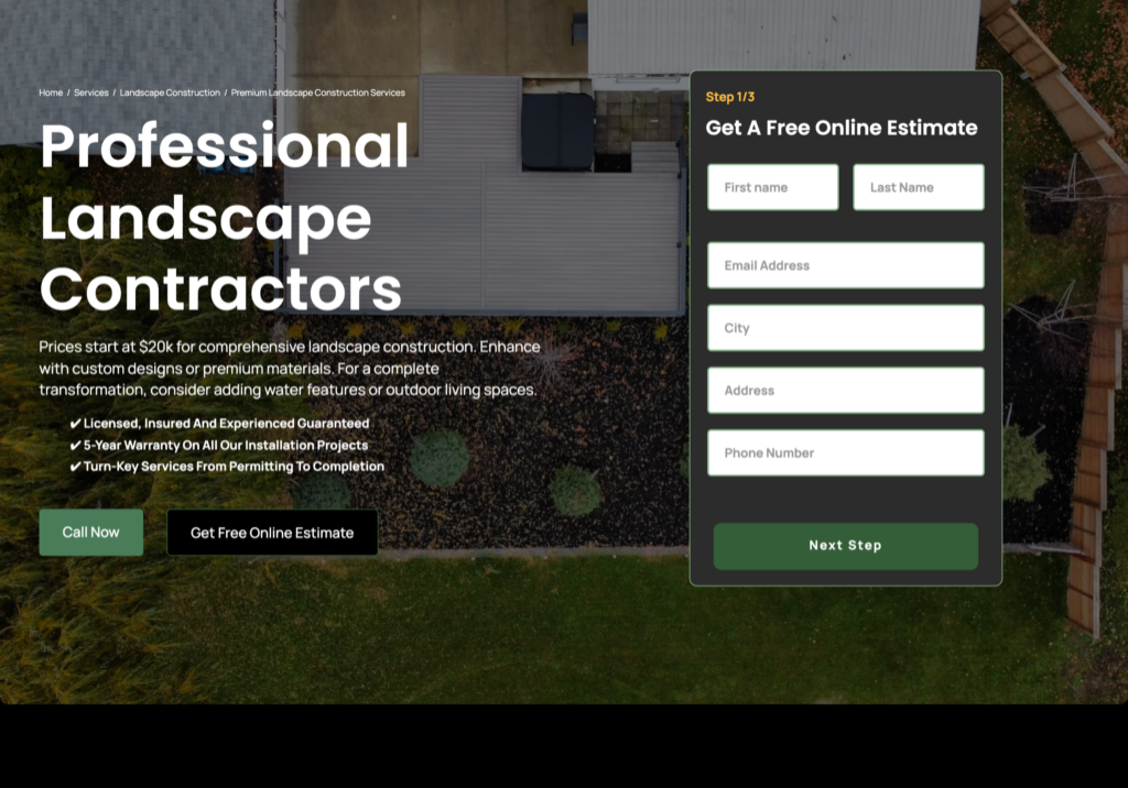 fortyfivescapes.comservices landscaping construction